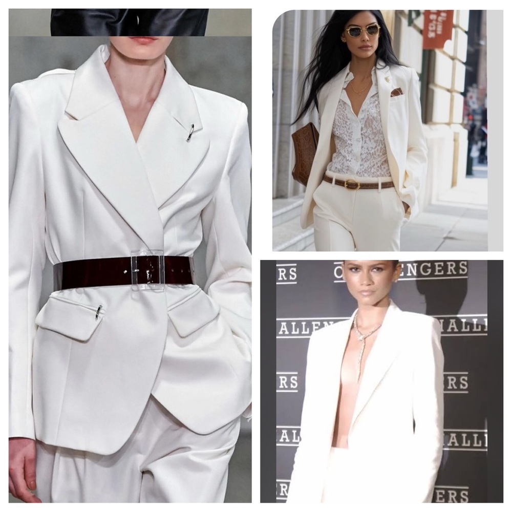 Tibi new with tags metal loop details snap front closure White Women's Blazer